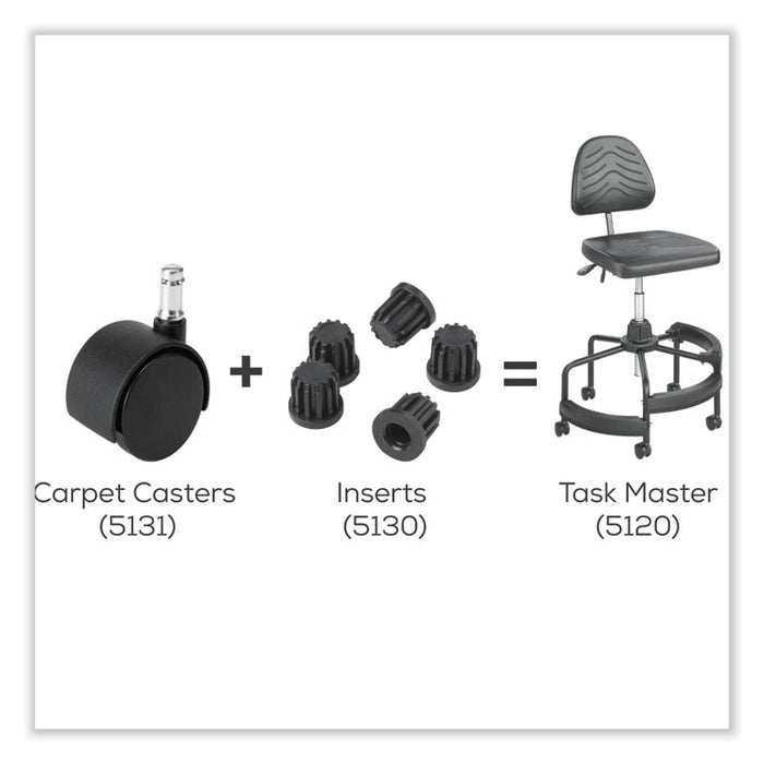 Task Master Tubular Base Inserts, Black, 5/Set