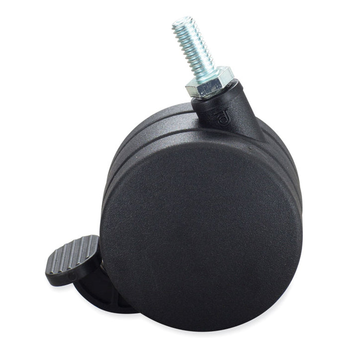 Hard Floor Casters for AlphaBetter Desks, 2.5" Wheel, Black, 4/Set
