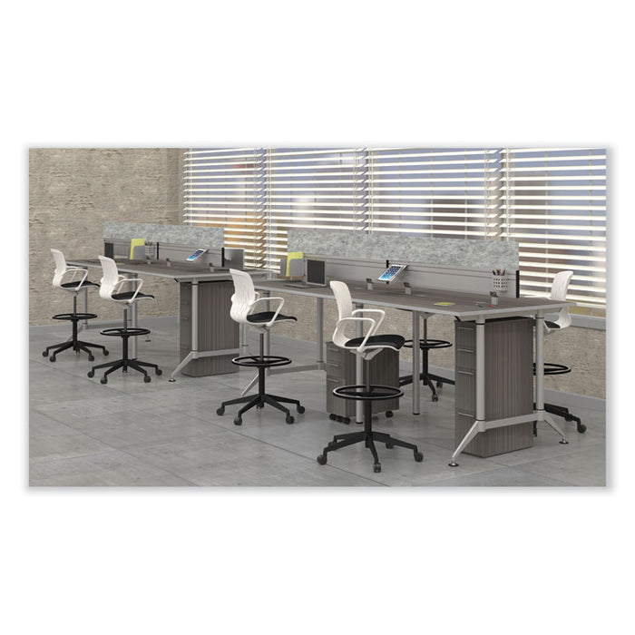 Shell Extended-Height Chair, Supports Up to 275 lb, 22" to 32" Seat Height, Black/White Seat, White Back, Black Base