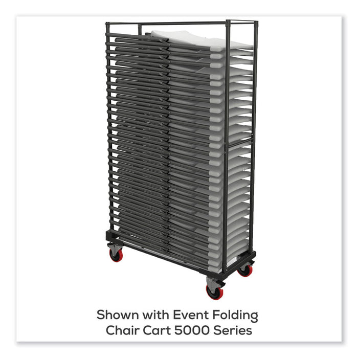 Event Folding Chair 5000 Series, Supports Up to 225 lb, 18" Seat Height, White Seat, White Back, 4/Carton