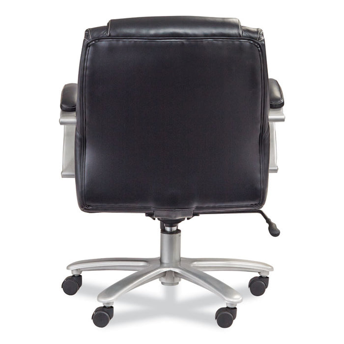 Lineage Big and Tall Mid Back Task Chair 24.5" Back, Supports 350 lb, 19.5" to 23.25" Seat Height, Black Seat, Chrome Base