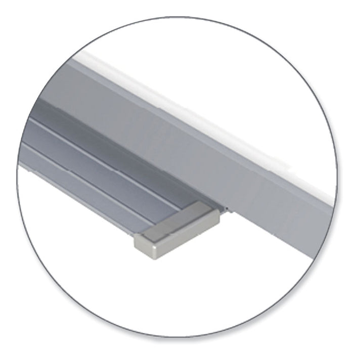1 x 1 Grid Magnetic Whiteboard, 36" x 24", White/Gray Surface, Satin Aluminum Frame