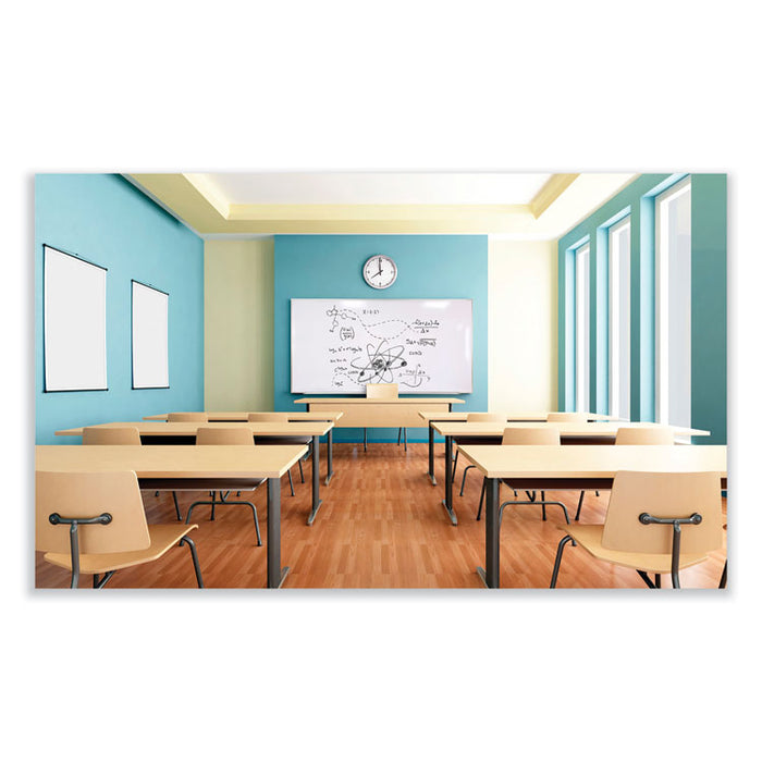 Magnetic Porcelain Whiteboard with Aluminum Frame, 60.5" x 48.5", White Surface, Satin Aluminum Frame