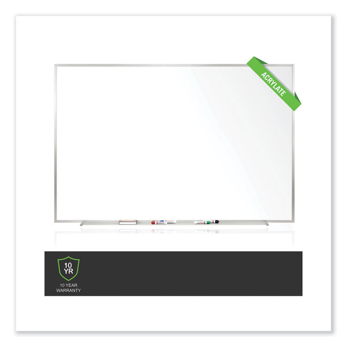 Non-Magnetic Whiteboard with Aluminum Frame, 72.63" x 48.47", White Surface, Satin Aluminum Frame