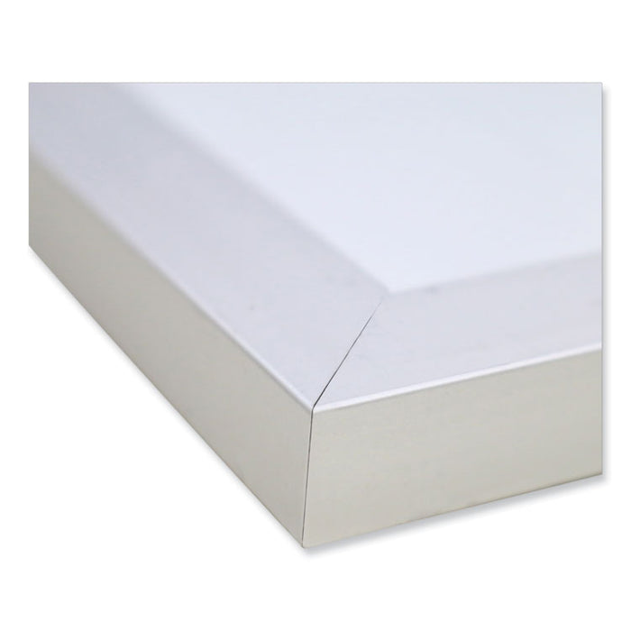 Non-Magnetic Whiteboard with Aluminum Frame, 120.63" x 48.63", White Surface, Satin Aluminum Frame