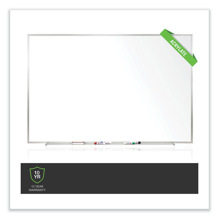 Non-Magnetic Whiteboard with Aluminum Frame, 96.63" x 48.47", White Surface, Satin Aluminum Frame