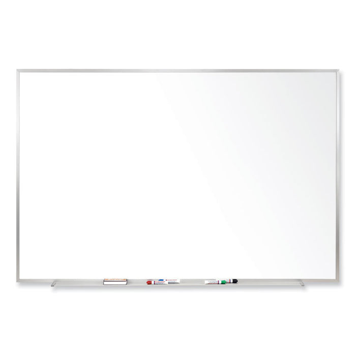 Magnetic Porcelain Whiteboard with Aluminum Frame, 60.5" x 48.5", White Surface, Satin Aluminum Frame
