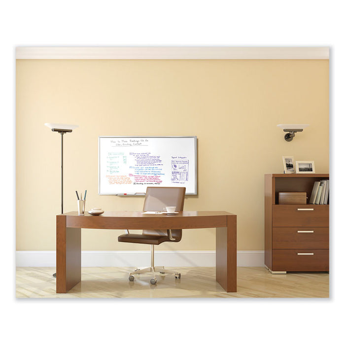 Non-Magnetic Whiteboard with Aluminum Frame, 60.63" x 36.44", White Surface, Satin Aluminum Frame