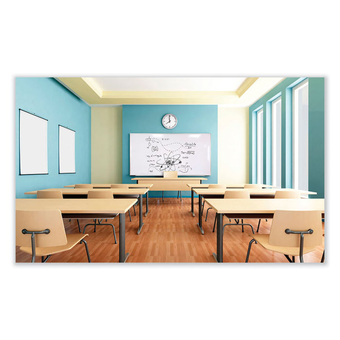 Magnetic Porcelain Whiteboard with Aluminum Frame, 48.5" x 36.5", White Surface, Satin Aluminum Frame