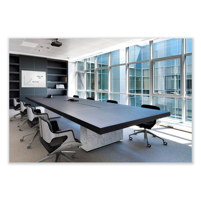 1 x 1 Grid Magnetic Whiteboard, 36" x 24", White/Gray Surface, Satin Aluminum Frame