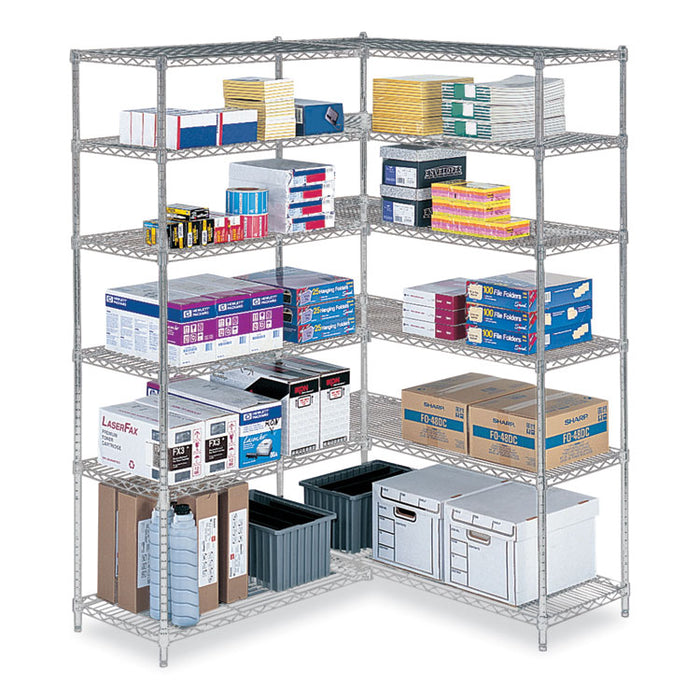 Industrial Extra Shelf Pack, 36w x 24d x 1.5h, Steel, Metallic Gray, 2/Pack