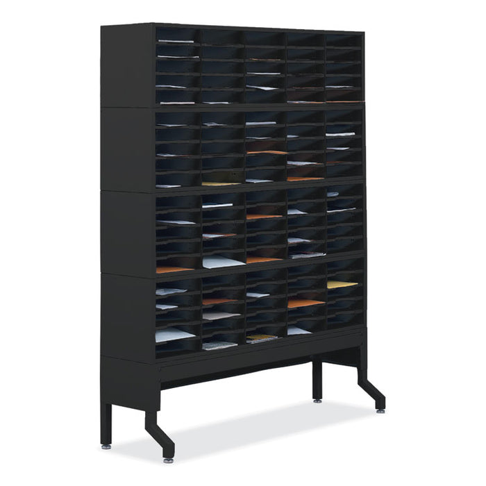 E-Z Sort Satellite Mail Station Base, 57.5 x 18.25 x 14 to 19, Black