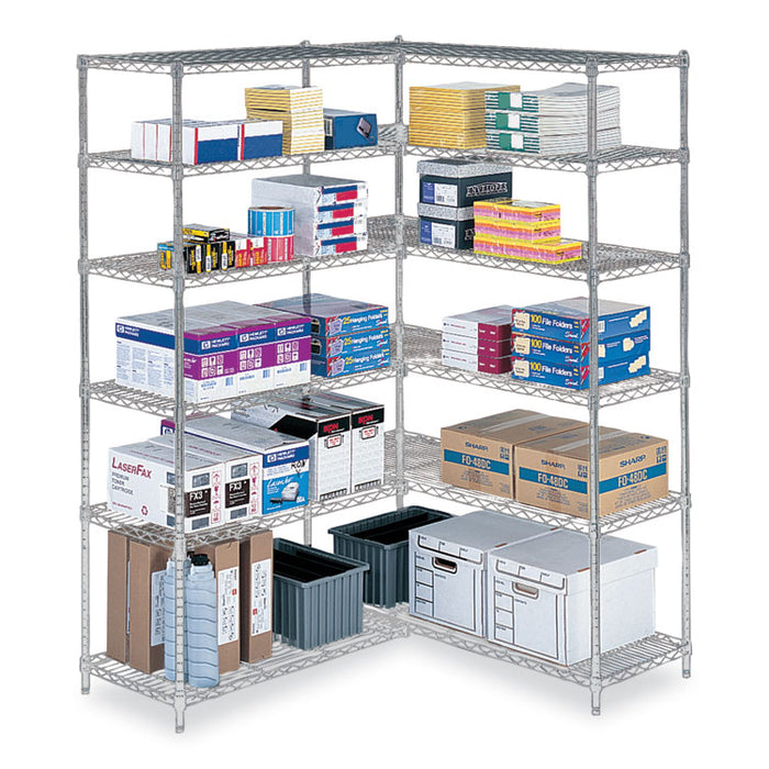 Industrial Extra Shelf Pack, 48w x 18d x 1.5h, Steel, Metallic Gray, 2/Pack
