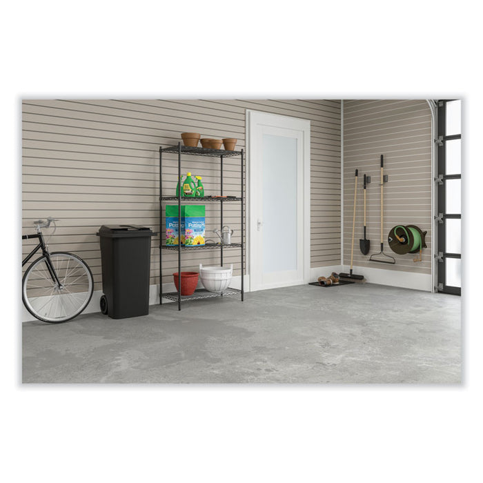 Commercial Extra Shelf Pack, 36w x 18d x 1h, Steel, Black, 2/Pack