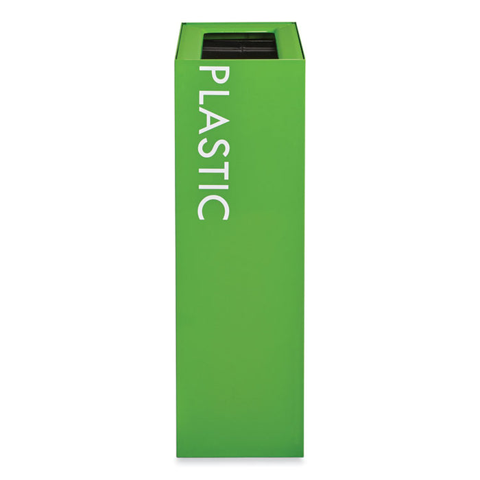 Mixx Recycling Center Rectangular Receptacle, 29 gal, Steel, Green