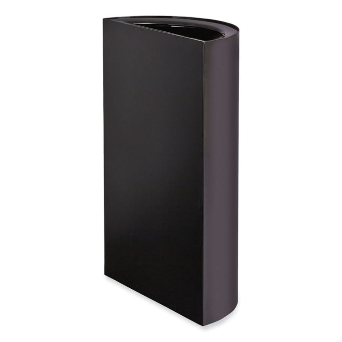 Mixx Recycling Center Half-Round Receptacle, 23 gal, Steel, Black