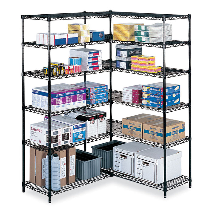 Industrial Extra Shelf Pack, 48w x 18d x 1.5h, Steel, Black, 2/Pack
