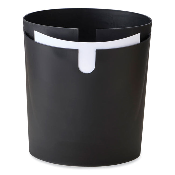 CanCan Deskside Waste/Recycling Can, 5 gal, Plastic, Black