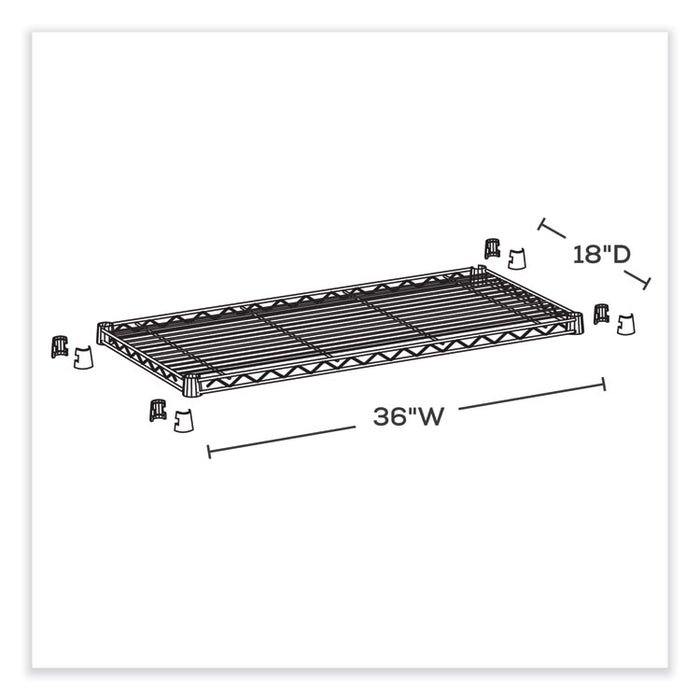 Industrial Extra Shelf Pack, 36w x 18d x 1.5h Steel. Black, 2/Pack