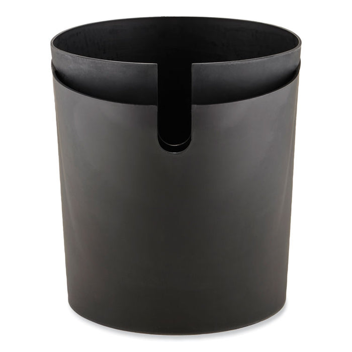 CanCan Deskside Waste/Recycling Can, 5 gal, Plastic, Black