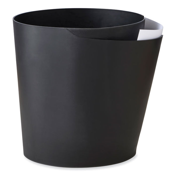 CanCan Deskside Waste/Recycling Can, 5 gal, Plastic, Black