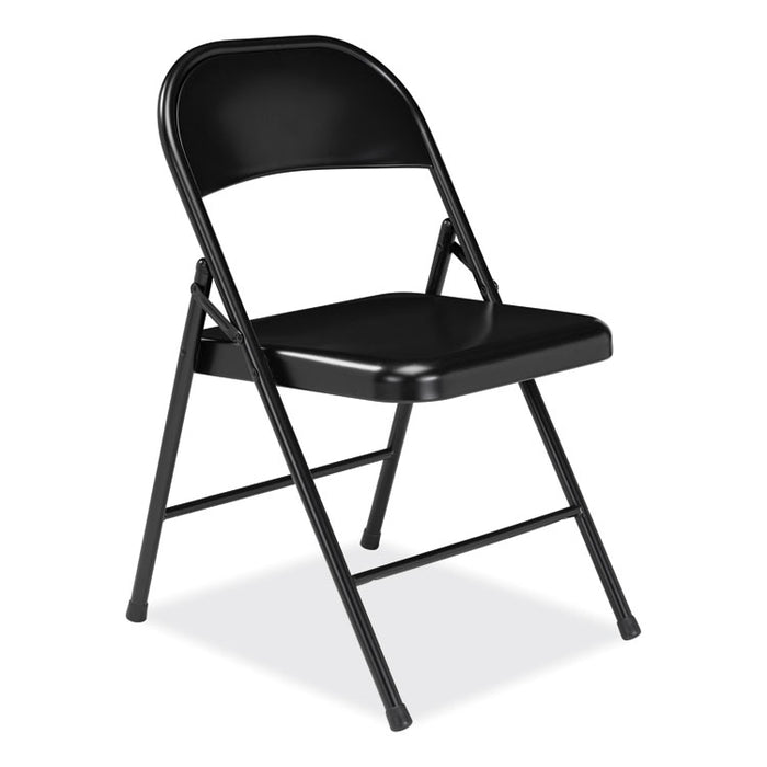 900 Series All-Steel Folding Chair, Supports Up to 250 lb, 17.75" Seat Height, Black Seat, Black Back, Black Base, 4/Carton