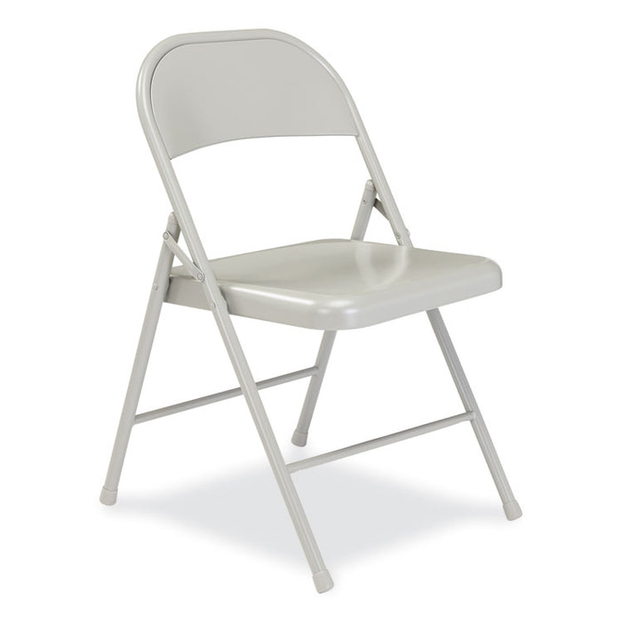 900 Series All-Steel Folding Chair, Supports Up to 250 lb, 17.75" Seat Height, Gray Seat, Gray Back, Gray Base, 4/Cartpn