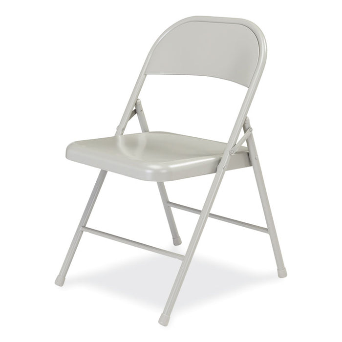 900 Series All-Steel Folding Chair, Supports Up to 250 lb, 17.75" Seat Height, Gray Seat, Gray Back, Gray Base, 4/Cartpn