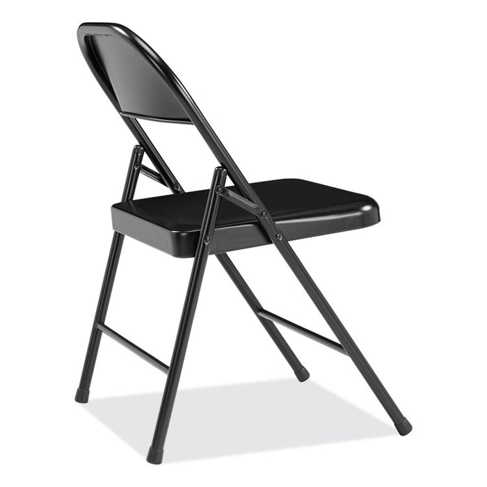 900 Series All-Steel Folding Chair, Supports Up to 250 lb, 17.75" Seat Height, Black Seat, Black Back, Black Base, 4/Carton