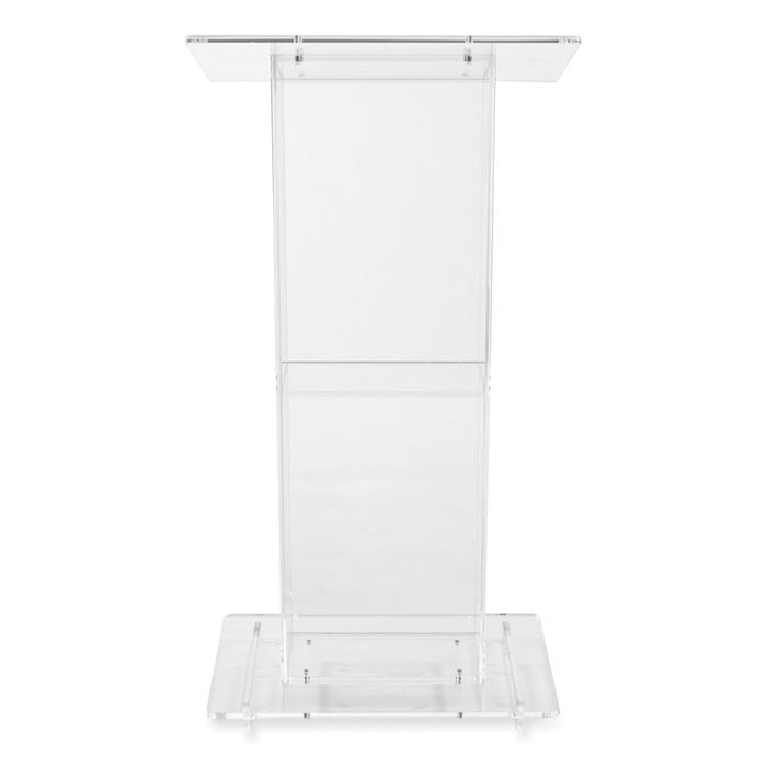 Clear Acrylic Lectern with Shelf, 24 x 15 x 46, Clear