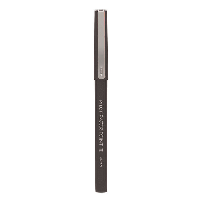Razor Point Fine Line Porous Point Pen, Stick, Extra-Fine 0.3 mm, Black Ink, Black Barrel, Dozen