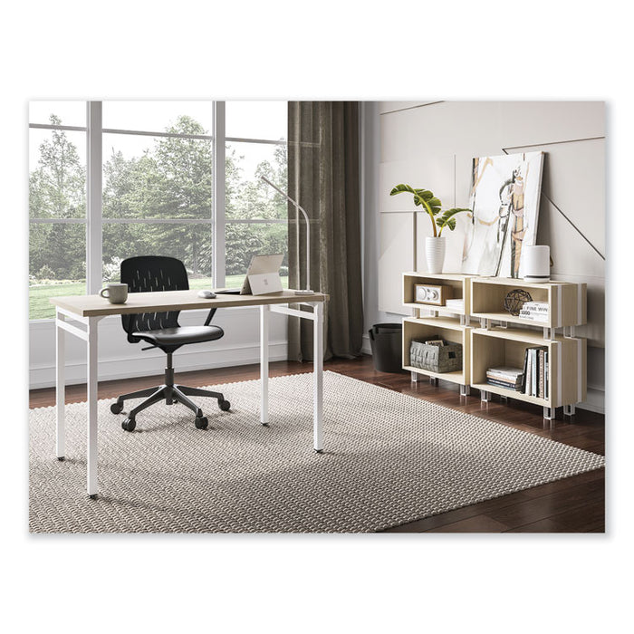 Shell Desk Chair, Supports Up to 275 lb, 17" to 20" Seat Height, Black Seat, Black Back, Black Base