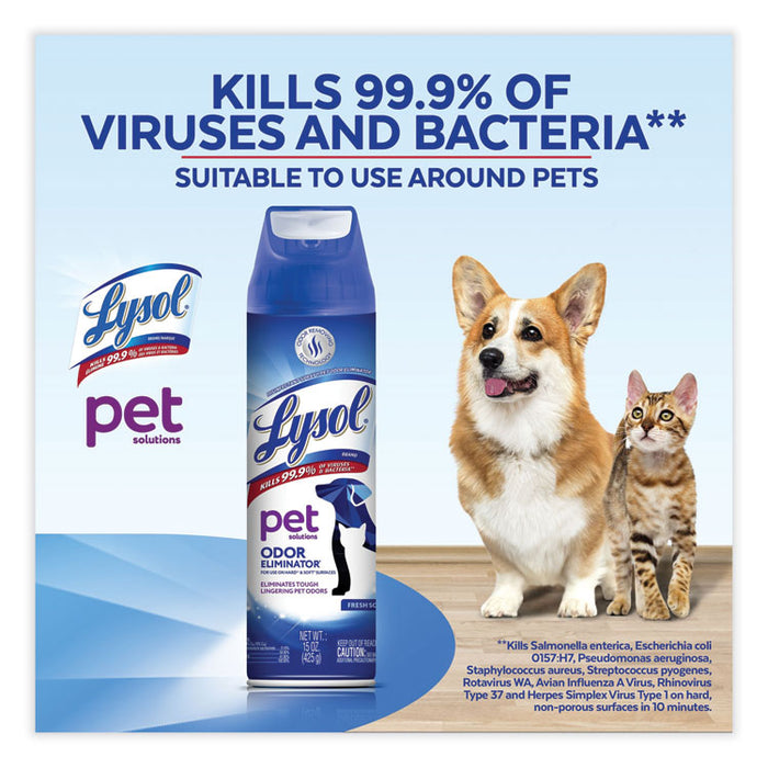 Disinfectant Spray II Pet Odor Eliminator, Fresh Scent, 15 oz Aerosol Spray, 12/Carton
