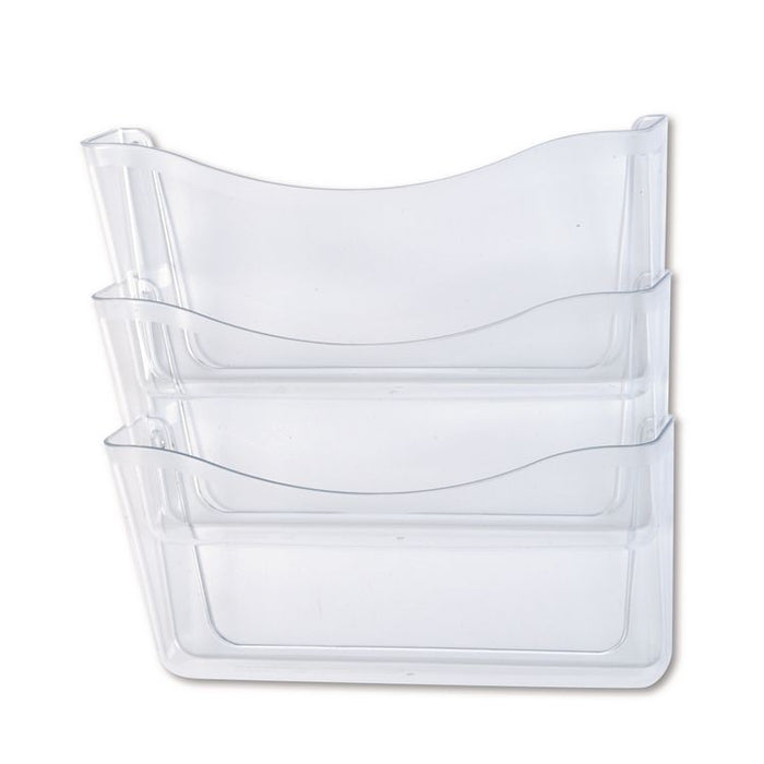 Unbreakable Wall Files, 3 Sections, A4/Letter Size, 13.75" x 3.13" x 29.38", Clear