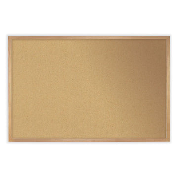 Natural Cork Bulletin Board with Wood Frame, 96.5" x 48.5", Tan Surface, Oak Finished Wood Frame