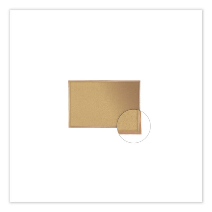 Natural Cork Bulletin Board with Wood Frame, 72.5" x 48.5", Tan Surface, Oak Finished Wood Frame