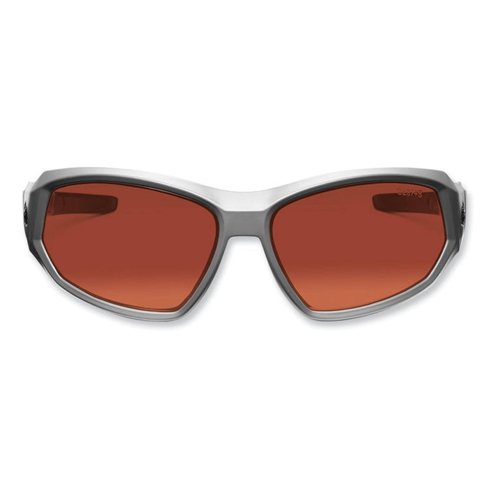 Skullerz Loki Safety Glasses/Goggles, Matte Gray Full Frame, Polarized Copper Dual Lens