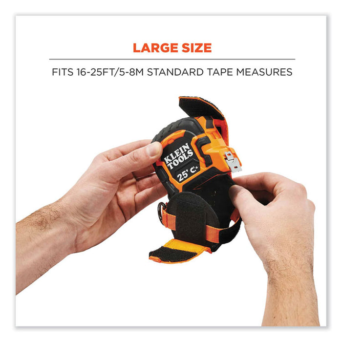Squids 3770 Belt Clip Tape Measure Holder, Large, 3.62 x 7.25 x 2.5, Polyester, Orange