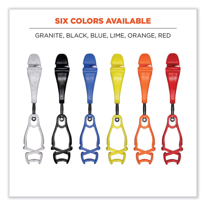 Squids 3420 Dual Clip Swivel Glove Clip Holder, 1 x 0.6 x 5.5, Acetal Copolymer, Granite, 100/Pack