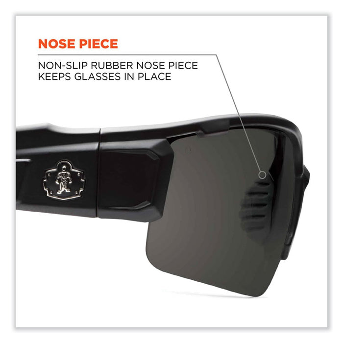 Skullerz Dagr Safety Glasses, Black Half Frame, Smoke Single Anti-Fog Lens