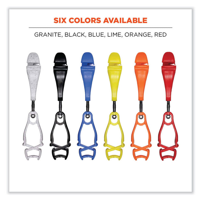 Squids 3420 Dual Clip Swivel Glove Clip Holder, 1 x 0.6 x 5.5, Acetal Copolymer, Lime, 100/Pack