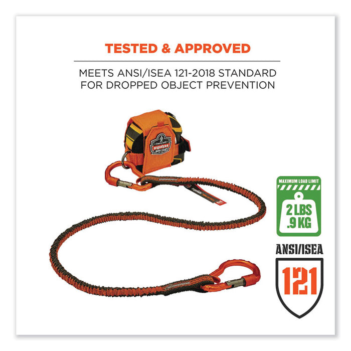 Squids 3770 Belt Clip Tape Measure Holder, Large, 3.62 x 7.25 x 2.5, Polyester, Orange