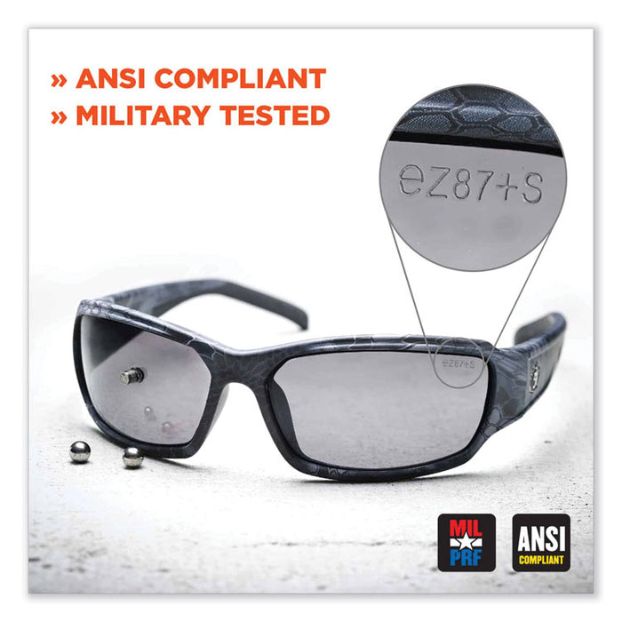 Skullerz Odin Safety Glasses, Matte Gray Full Frame, Clear Dual Lens