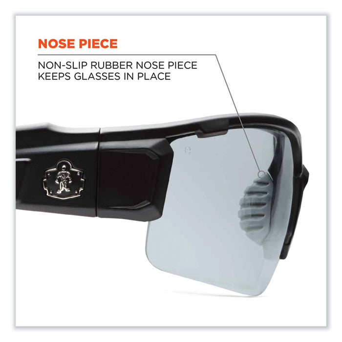 Skullerz Dagr Safety Glasses, Matte Black Half Frame, Clear Single I/O Lens