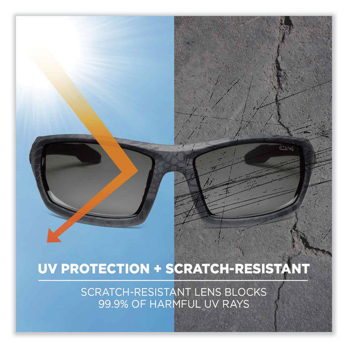 Skullerz Odin Safety Glasses, Kryptek Typhon Full Frame, Polarized Smoke Dual Lens
