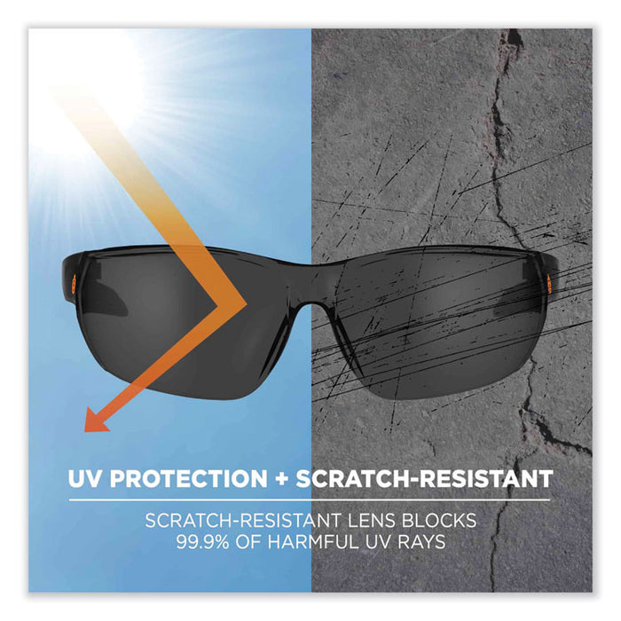 Skullerz Vali Frameless Safety Glasses, Fog-Off Technology, Frameless, Smoke Single Lens