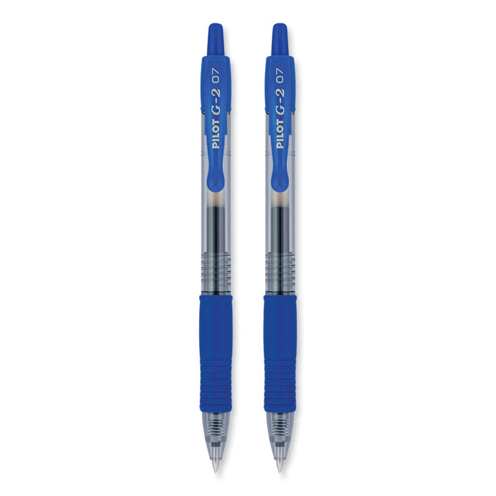 G2 Premium Gel Pen, Retractable, Fine 0.7 mm, Blue Ink, Smoke/Blue Barrel, 2/Pack