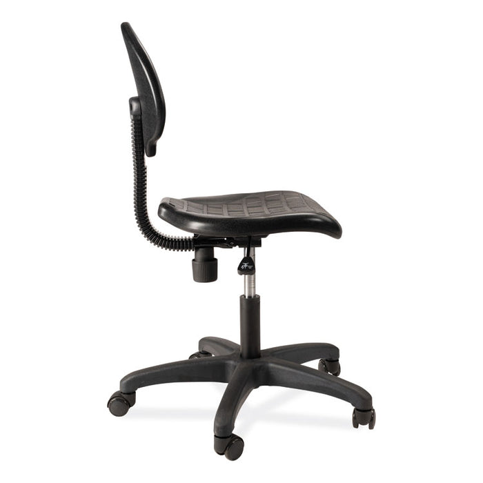 6700 Series Polyurethane Adj Height Task Chair, Supports 300 lb, 16" to 21" Seat Height, Black Seat, Black Back, Black Base