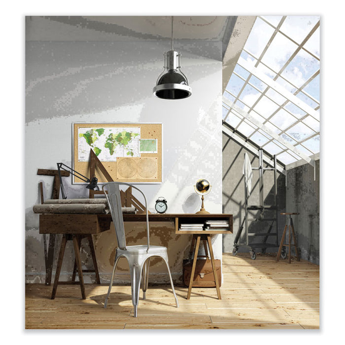 Natural Cork Bulletin Board with Wood Frame, 120.5" x 48.5", Tan Surface, Oak Finished Wood Frame