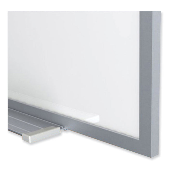 Proma Magnetic Porcelain Projection Whiteboard with Aluminum Frame, 96.5" x 48.5", White Surface, Satin Aluminum Frame